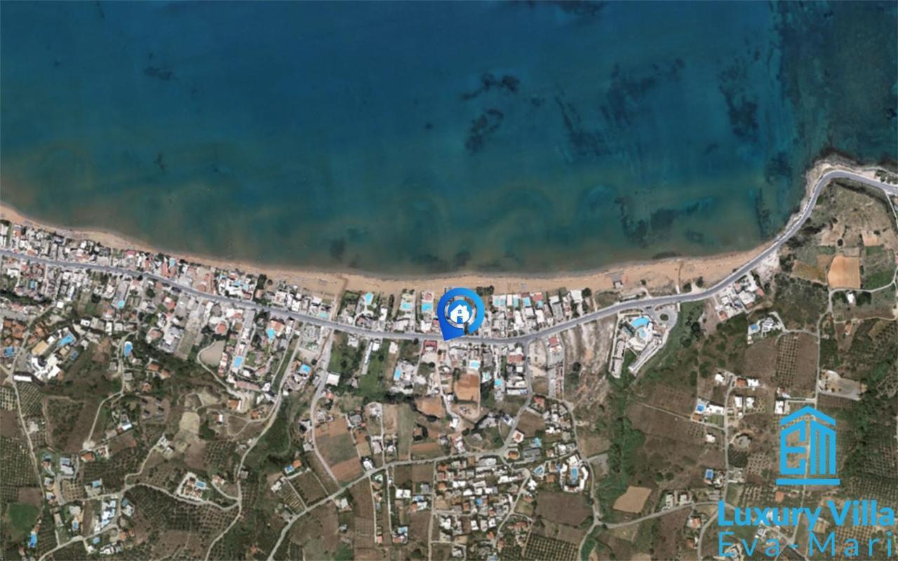 Luxury Villa Eva-Mari With Jacuzzi, 50M From The Beach Stalos Exterior photo